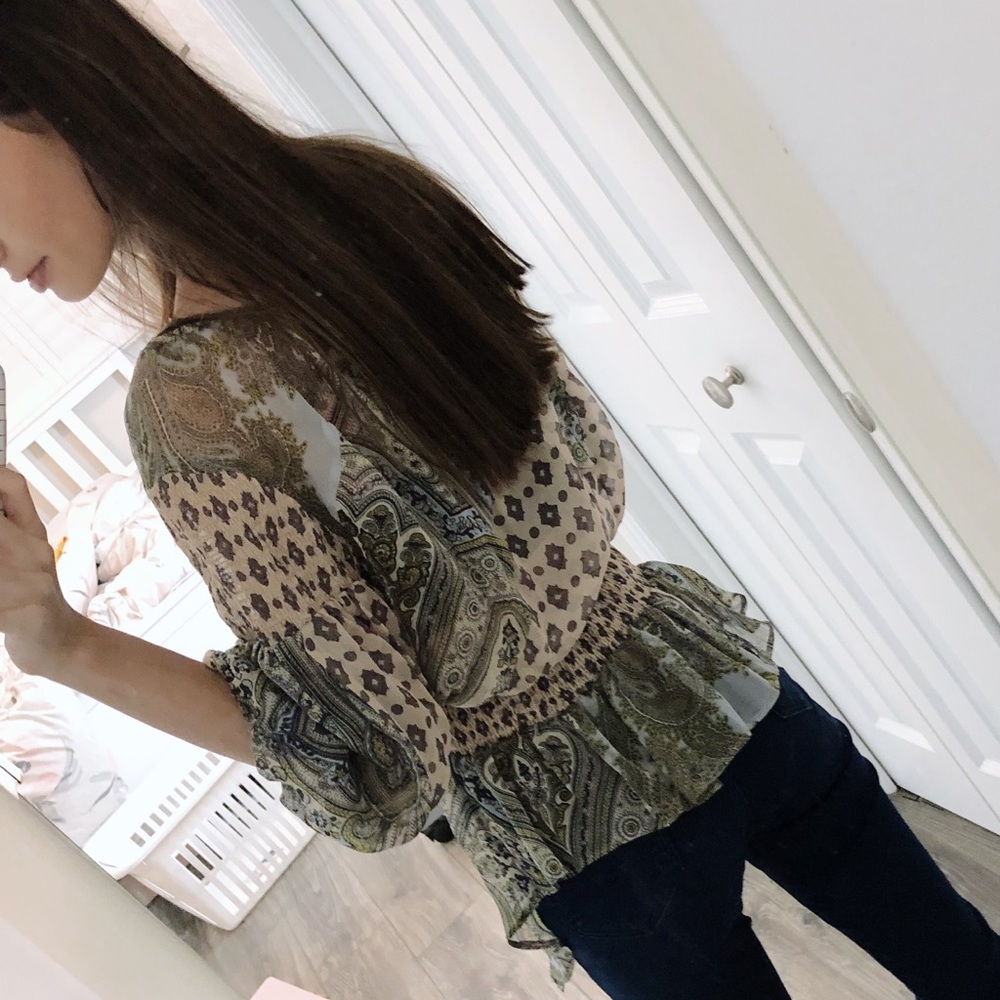 SOLD NWT Zara Woman Sheer Paisley Balloon Sleeve - Picture 8 of 8